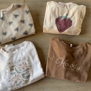 Rylee + Cru Kids' Neutral Graphic Sweatshirt - Brown